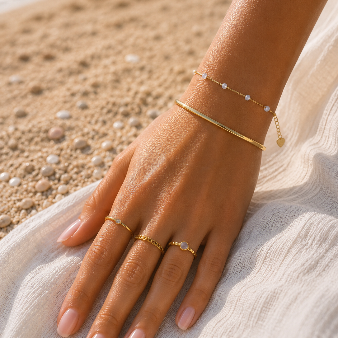 Bracelet Perle Céleste Dorée
